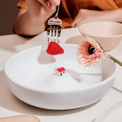 Japanese Hand Made Three-dimensional Small House Big Deep Plate Nordic Love Tableware Creative Salad Plate Bowl