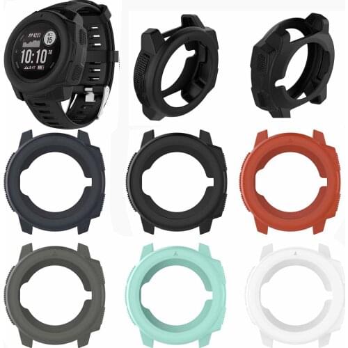 TPU Soft Shell Glass Screen Protector Film For Garmin instinct Tide/Tactical/Esports Solar Camo/Surf Sport Watch Bumper Cover
