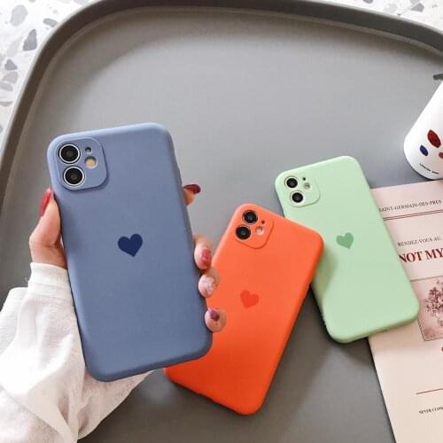 Protective Shell Shock-proof Non-fading Heart Pattern Mobile Phone Skin-friendly Back Cover for iPhone X/XR/11/11 Pro/12/12 Pro