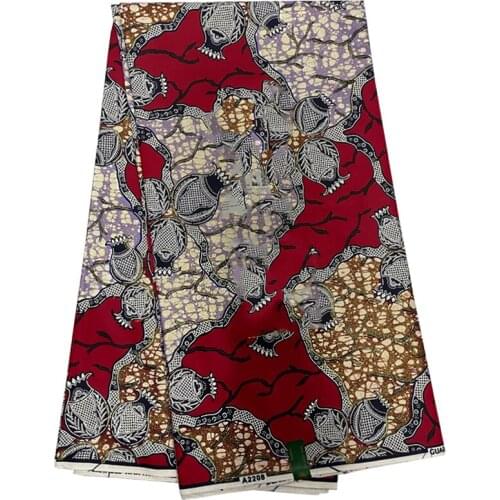 100%Soft African Wax Gold Brocade Print Fabric Real Cotton Veritable Original Ankara Wax Party Dress Material For Sewing SP-ER