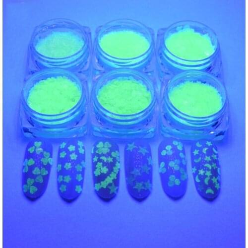 1Jar Ultra-thin Luminous Sequins Glow in the Dark 3D Fluorescent Glitter Sequins DIY Heart Star Flower Designs Nail Flakes PT18