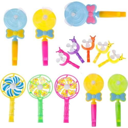 3/5Pcs/set Plastic Windmill Whistling Handle Toys Pinwheel Cheerleading Toy For Kids Children