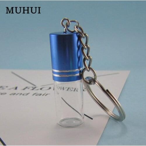 3ML Transparent Glass Bottle Key ring Pendant Perfume Dispensing Small Bottle Keychain 19050