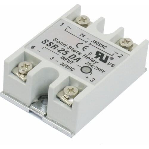 5 PCS Output 24V-380V 25A SSR-25 DA Solid State Relay For PID Temperature Controller