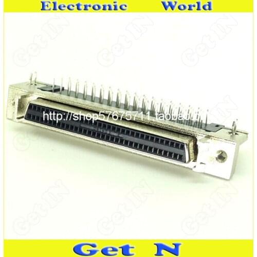50pcs SCSI Connector SCSIHDB68P Female Head 180 Degree Adapter SCSI68P Female Staight Plug Jack Socket