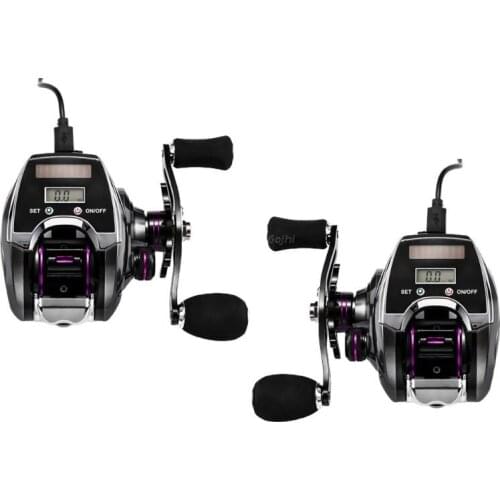 GXMF Electronic Fishing Reel Counter Digital Display Baitcasting Reel 8.0:1 High Speed Ratio Portable Spinning Reel