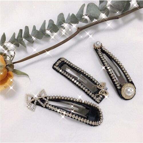 Glittering Rhinestone Pearls Hairpins Headwear for Women Girls fashion Hair Clips Barrette Tools hair Accessories Hair Ornaments