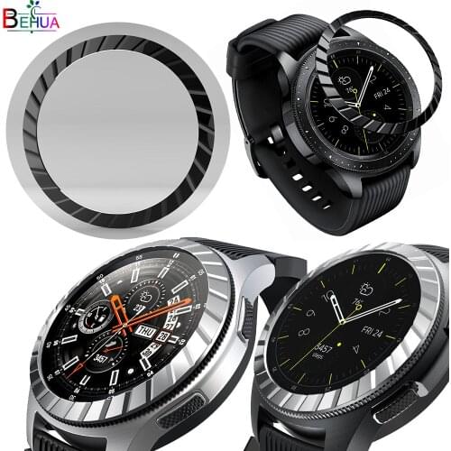 Stainless Steel case Cover For Samsung Galaxy Watch 46MM / 42mm / gear s3 frontier Dial Bezel Ring Adhesive bumper Anti Scratch