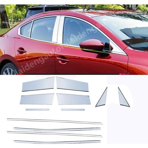 For Mazda 3 Axela 2019-2021 Chrome stainless steel Car Door Window Pillar Sill Trim Cover trim Car Accessories