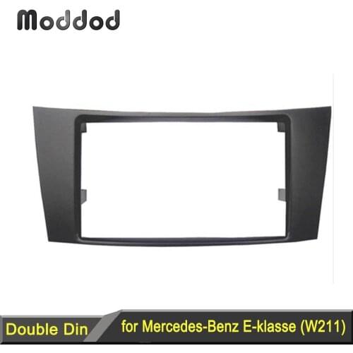 Double Din Fascia fit for Benz E CLASS W211 Radio DVD Stereo Panel Dash Mounting Refit Install Trim Kit Face Frame CD Bezel