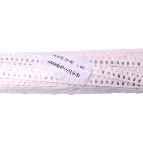 Glyduino 2500PCS About 50 Kinds of 0805 SMD Chip Resistors Szie 0 ohm - 3.6k Each 50PCS for Arduino