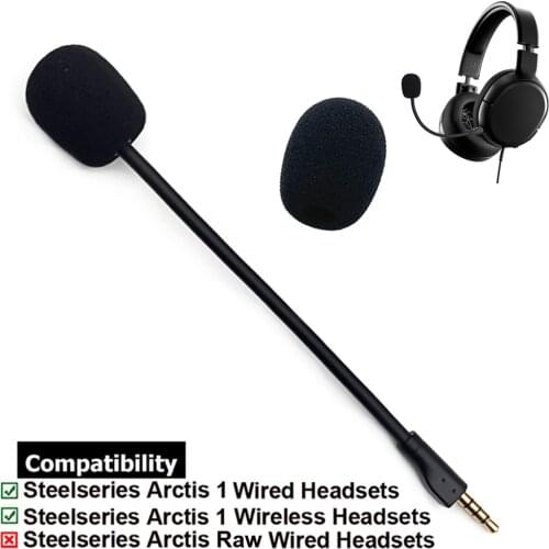 Replacement Game Mic Detachable Microphone Boom for Steelseries Arctis 1 1.0 One Wired Wireless Headphones Gaming Headsets