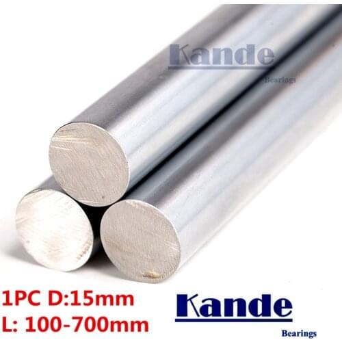 Kande Bearings 1pc d:15mm 100-600mm 3D printer rod shaft 15mm linear shaft chrome plated rod shaft CNC parts