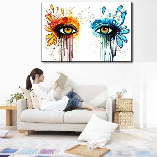 Oil painting hand-painted canvas Eyes close-up picture high quality Household adornment art Eyes abstract painting 168021