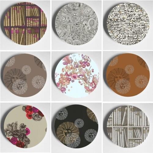 Ceramic Decor Italy Design Pure Handmade Decorative Plate Ornaments Home Bar Studio Wall Plate Decorative Background