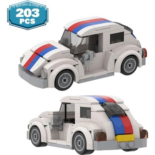 MOC Technical Car Mini Car Herbieal Building Blocks Sports Car Vehicle Supercar Model Bricks Speed Champion Educational Toys