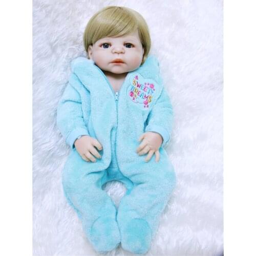 NPKCOLLECTION 55cm Soft Silicone Reborn Dolls Baby Realistic Doll Reborn 22 Inch Full Vinyl Boneca Bebes Reborn Doll For Girls