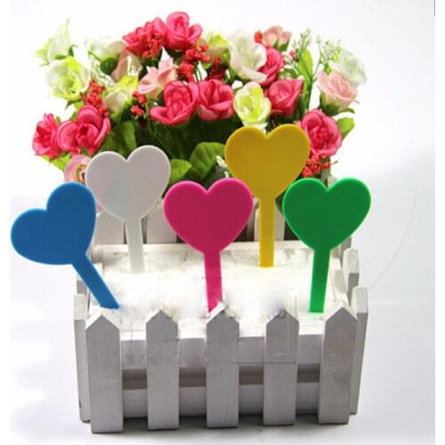 Hot Sale 50pcs 4.5cm x8.5cm Plastic Plant Love type Tags Markers Nursery Tray Garden Labels Tools Gray Color Wedding Decoration