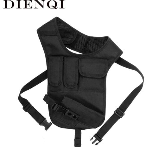 DIENQI Balck Vest Men Bag Slim Close Personal Street Style Chest Bag Male Phone Pocket Fashion Holster Thin Waistcoat Pockets