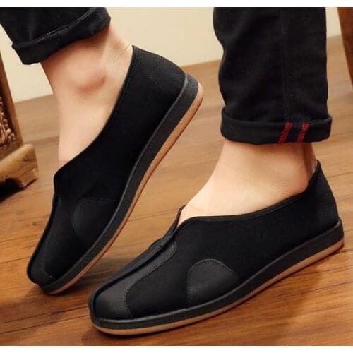 Men kungfu shoes male zen shaolin kung fu martial arts tai chi shoes lay wushu tai chi sneakers black