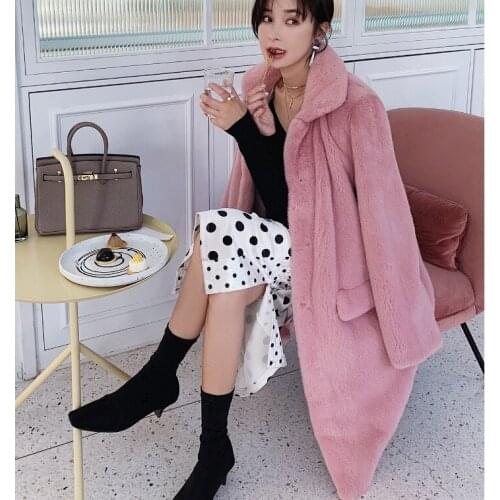 Long Faux Fur Coat Womens Casual Outerwear Single Breasted Pockets Long Sleeve Solid Soft Winter Coats TA27