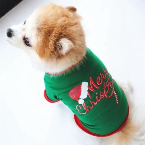 Christmas Dog Clothing T shirt Puppy Costume Christmas Pet Santa Clothes Puppy Dog Sweater Casual Festival Costume XS-L