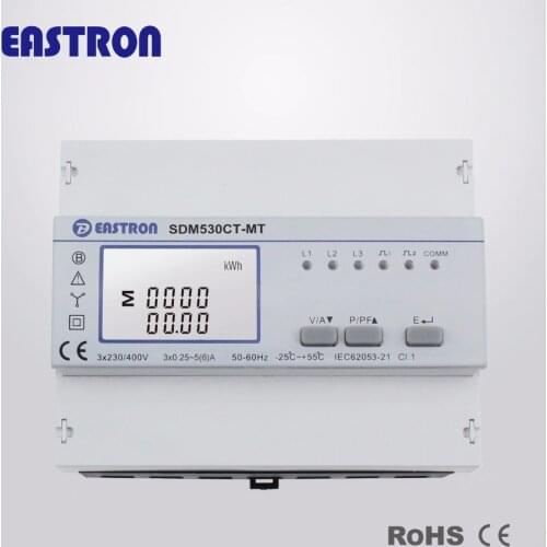 SDM530 CT-MT, Multi tariffs , multifunction, Three Phase Four Wire Din Rail Energy Meter, RS485 Modbus RTU and Pulse Output