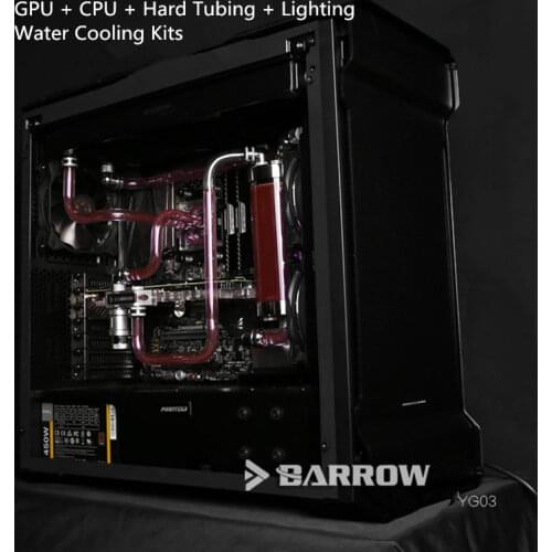 Barrow Water Cooling Kits Program For PHANTEKS 515E Independent GPU + CPU + Hard Tubing + Lighting