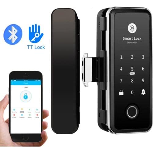 No Wiring Bluetooth WIFI TTLock Mobile App Fingerprint Lock Smart Card Digital Code Glass Wooden Office Electronic Door Lock