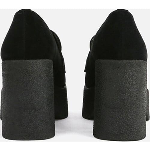 MUMANI Woman‘s 2021 New Pumps Square Heel Genuine Leather Mules Shoes Square Toe Platform Super High Retro Slip-On Lady Footwear