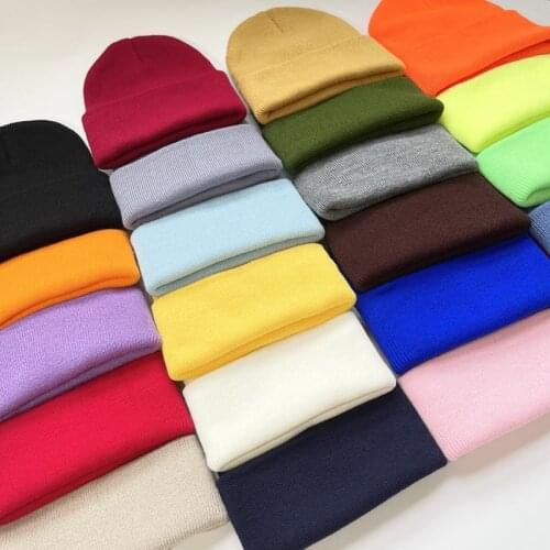 Winter Hats For Women Solid Warm Soft Knitted Hats Girl Autumn Acrylic Hip Hop Caps Womens Skullies Beanies Female Dropshipping