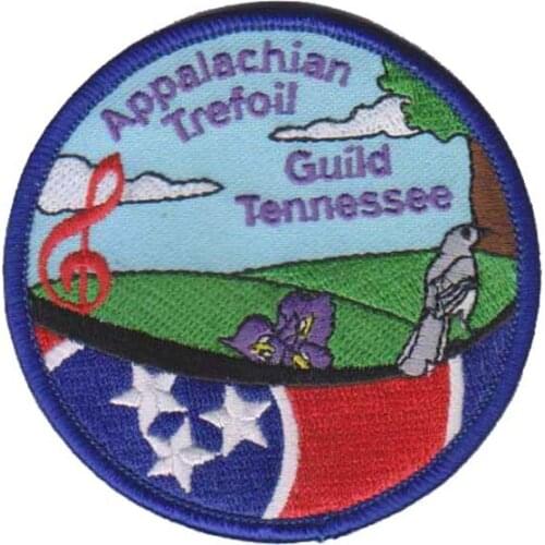 Appalachian Trefoil Badge/Wholesale Embroidery Patch Made by Twill with Merrow Border and PVC Backing Custom Client Design
