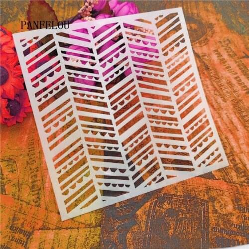 13*13cm Hote Sale arrow scrapbook stencils spray plastic mold shield DIY cake hollow Embellishment printing lace ruler