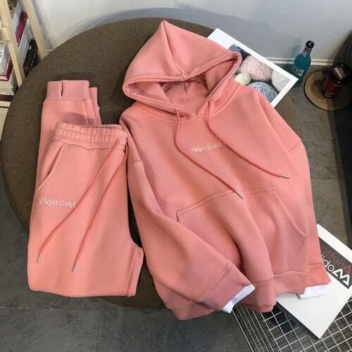 2021 New Spring Suit 2-piece Fashion Young Women Clothing Padded Hoodie Sports Women Suit Hoodie + Pants Ladies Suit Sweatshirt