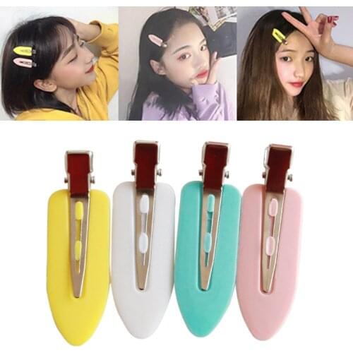 4pcs/Set No Bend Seamless Hair Clips Side Bangs Fix Makeup Seamless Clips Duckbill Clip Non-marking hairpin fixed headwear