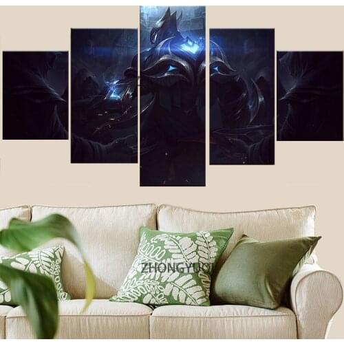 5 Panel LOL League of Legends Zed Game Canvas Printed Painting For Living Room Wall Art Home Decor HD Picture Artworks Poster