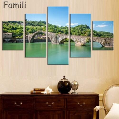 5Pcs canvas fabric poster print Italy beautiful landscapes for wall art room decor home decoration,quadro decorativo,art print