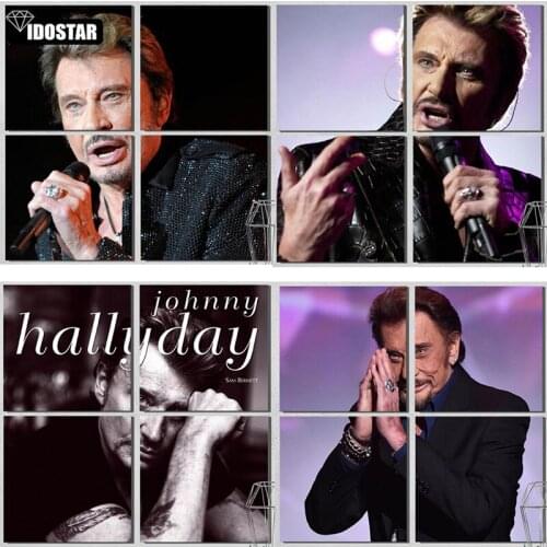 IOOSTAR Diy Johnny Hallyday 5D Diamond Painting Cross Stitch 4 Piece Stone 5D DIY Diamond Embroidery Mosaic Home Decor