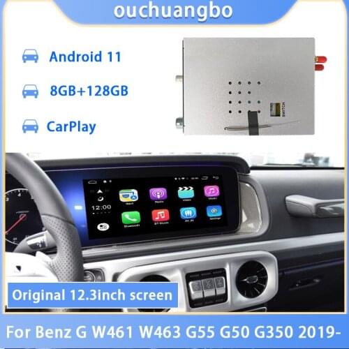 Android decoding box car GPS navi for 12.3inch Benz G W461 W463 G55 G50 G350 2019 multimedia video interface box carplay 128GB