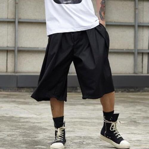 High Quality New Men Streetwear Hip Hop Punk Gothic Loose Casual Skirt Pant Male Plus Size Fashion Wide Leg Harem Trousers
