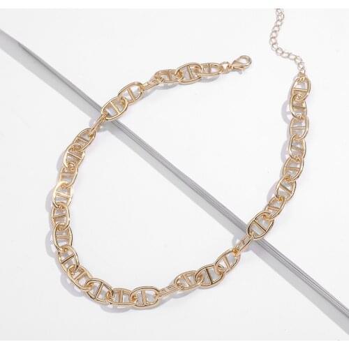 Hip-hop Gold Copper Unique Thick Link Chains Necklace for Women New 2020 Collar Choker Necklaces Chains Jewelry Gift