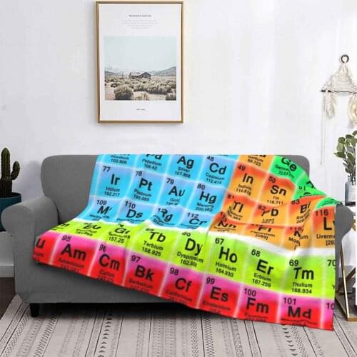 Vibrant Hd Periodic Table With 118 S New Selling Custom Print Flannel Soft Blanket Periodic Table Modern Colorful Chemistry