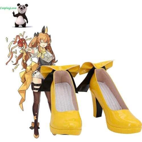 CosplayLove Girls Frontline UMP45 UMP9 Yellow Cosplay Shoes Long Boots Leather Custom Hand Made For Halloween
