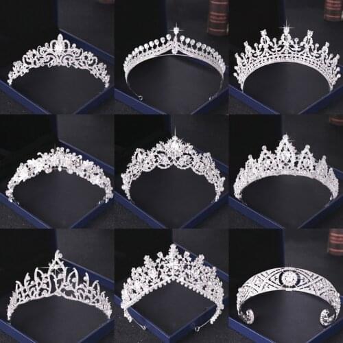 Crystal Rhinestone Wedding Crown Silver Color Bride Tiaras and Crown Headdress Hair Accessories Women Wedding Bridal Headpiece