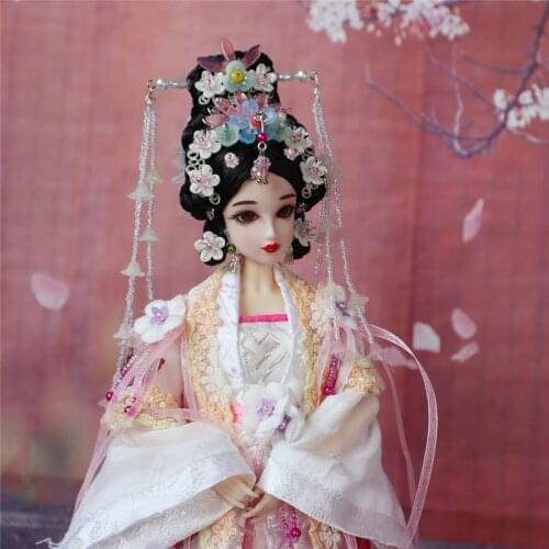Chinese Traditional Doll For Children Manual Doll+Clothes+Headdress 30CM ABS Simulation Dolls With Clothes Accessories ZL847