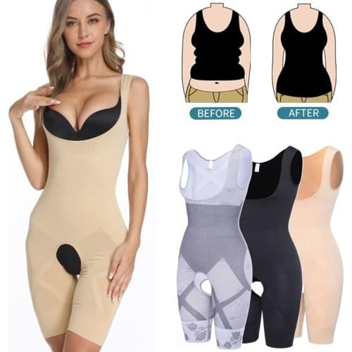 Bodysuit Shapewear Full Body Shaper Seamless Bamboo Corset Waist Trainer Women Slimming Sheath Abdomen Shapers Tummy Slim Tops