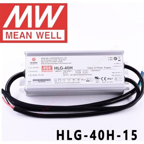 Mean Well HLG-40H-15 for Street/high-bay/greenhouse/parking meanwell 40W Constant Voltage Constant Current LED Driver