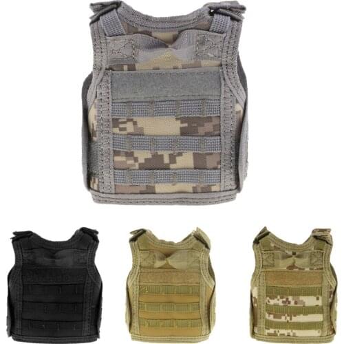 Multi-purpose Mini Tactical Vest Molle Vest Beer Water Bottle Cooler Carrier Drink Decoration Set w/ Adjustable Shoulder Straps