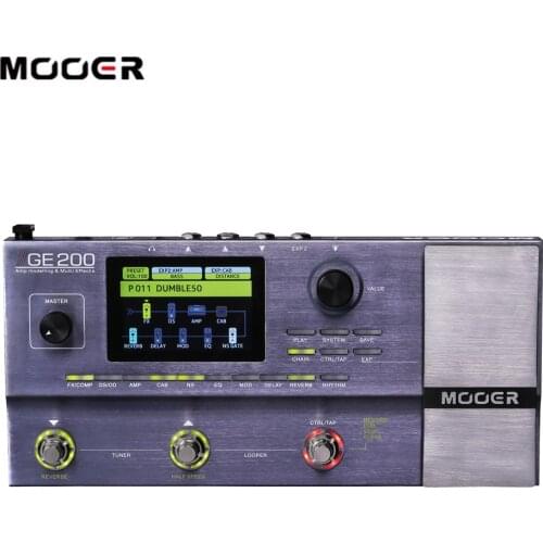 MOOER GE200 Amp Modelling Multi-effects Processor Digital Guitar Effect Pedal 55 Amplifier Models 70 Effects 52 Second Looper