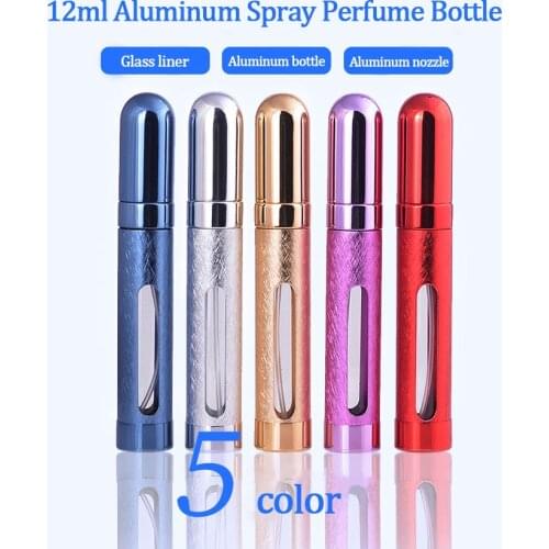 MUB - 6ml/12ml Aluminum Perfume Atomizer Bottles Portable Mini Spray Perfume Bottle for Travel Spray Scent Pump Empty Container